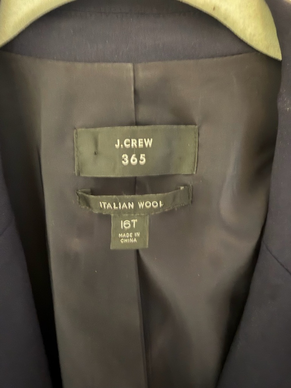 J Crew 365 Italian Wool Blazer 16 Tall Navy Single Button Career Tailored Jacket - Picture 4 of 8